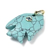 Synthetic Turquoise Carved Pendants G-G460-01G-01-2