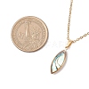 Natural Paua Shell Pendant Necklaces NJEW-JN05141-01-3