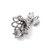 Rack Plating Brass with Cubic Zirconia Pendants KK-Q010-08P-2