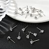 SHEGRACE Brass Clear Cubic Zirconia Square Stud Earring Findings XGR0103P-115P-4