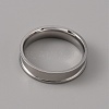 201 Stainless Steel Grooved Finger Ring Settings STAS-WH0027-27G-P-2