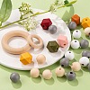 250Pcs 10 Styles Natural Unfinished Wood Beads & Linking Rings WOOD-LS0001-41-5