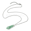 Natural Mixed Gemstone Faceted Bullet Shaped Pendant Necklaces NJEW-JN05026-02-5