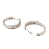 Brass Cubic Zirconia Hoop Earrings EJEW-D078-21P-2