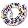 Handmade Polymer Clay Beads Strands CLAY-R089-6mm-084-2