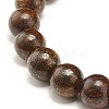 9mm Natural Bronzite Beads Stretch Bracelet for Men Women BJEW-JB07236-4