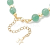 Natural Green Aventurine & Brass Beaded Bracelets for Women BJEW-JB12942-01-4
