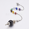 Natural Dyed & Heated Black Agate Sphere Dowsing Pendulums MAK-P009-E06-2