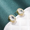 Brass Micro Pave Clear Cubic Zirconia Stud Earrings EJEW-C174-02E-G-2