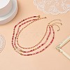 Natural Rose Quartz & Agate Beaded Necklaces Sets for Women NJEW-JN04129-5