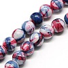 Dyed Round Synthetic Gemstone Ocean White Jade Beads Strands X-G-F085-8mm-01-1