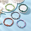 Synthetic Dyed Turquoise Beaded Stretch Bracelets for Women Men BJEW-JB11549-1