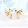 Bowknot with Star 925 Sterling Silver Stud Earrings EJEW-K317-10G-3