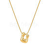 304 Stainless Steel Alphabet Pendant Necklaces for Men and Women GP1122-21-1