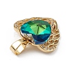 Real 18K Gold Plated Rack Plating Brass Micro Pave Clear Cubic Zirconia Pendants KK-C015-29G-01-2