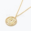 Brass Micro Pave Clear Cubic Zirconia Pendant Necklaces NJEW-E153-01D-1