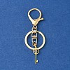 304 Stainless Steel Initial Letter Key Charm Keychains KEYC-YW00004-15-2