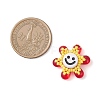 Glass Seed Beaded Sunflower Pendants PALLOY-MZ01014-03-2