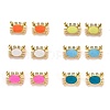 Real 18K Gold Plated Brass Micro Pave Clear Cubic Zirconia Charms ZIRC-L100-020-G-1