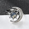 Natural Labradorite Finger Rings RJEW-E067-04P-2