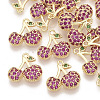 Brass Micro Pave Cubic Zirconia Charms ZIRC-K082-015A-1