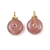 Natural Strawberry Quartz Pendants KK-B157-42B-02-1