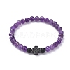 Mixed Natural Gemstone Beaded Stretch Bracelets BJEW-JB05026-2