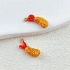 Fried Shrimp Alloy Enamel Pendants ENAM-P264-01E-G-1