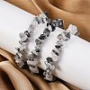 Natural Tourmalinated Quartz/Black Rutilated Quartz Stretch Bracelets BJEW-JB03681-01-2