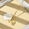 Summer Beach Natural Shell & 304 Stainless Steel Pendant Necklaces for Women NJEW-P323-01B-G-2