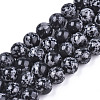 Synthetic Snowflake Obsidian Beads Strands G-T129-15-1-1
