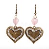 Heart Alloy Gemstone Dangle Earrings X-EJEW-JE01716-03-1