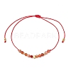 Natural Round Carnelian Beads Braided Bead Bracelets for Women BJEW-JB11655-08-2