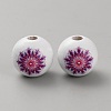 Printed Wood European Beads WOOD-CJC0001-20H-1