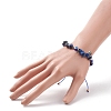 Natural Lapis Lazuli Chips & Resin Evil Eye Braided Bead Bracelet BJEW-JB08495-03-3