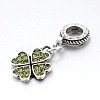 Large Hole Clover Alloy Enamel European Dangle Charms MPDL-L010-03C-1