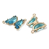 Brass Pave Faceted Glass Connector Charms X-FIND-Z020-04U-2
