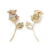 Brass Colorful Cubic Zirconia Pendants KK-E068-VA238-2-1