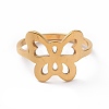 Ion Plating(IP) 201 Stainless Steel Butterfly Finger Ring RJEW-J051-02G-2