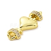 Eco-friendly Rack Plating Brass Micro Pave Clear Cubic Zirconia Connector Charms KK-F843-05G-3