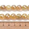 Electroplated Natural Agate Beads Strands G-B191-A07-10mm-08-5