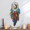 Peacock Acrylic & Woven Net/Web with Feather Hanging Ornaments HJEW-A013-01-2