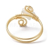 Natural Shell Cuff Ring RJEW-JR00645-01-4