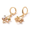 Rack Plating Golden Brass Dangle Leverback Earrings EJEW-B037-10G-2