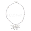 Halloween Spider Pendant Necklaces NJEW-TA00147-01-4