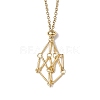 Crystal Cage Holder Necklace X-NJEW-JN04588-3