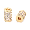 Column Brass Micro Pave Clear Cubic Zirconia Beads KK-S394-05F-1
