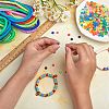 10 Strands 5 Colors Flat Round Handmade Polymer Clay Beads CLAY-SZ0002-01-3