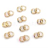 Brass Micro Pave Clear Cubic Zirconia Huggie Hoop Earrings EJEW-P187-C-1