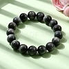 Grade AA Natural Eagle Eye Stone Round Beads Stretch Bracelets for Women BJEW-L712-B01-12mm-2